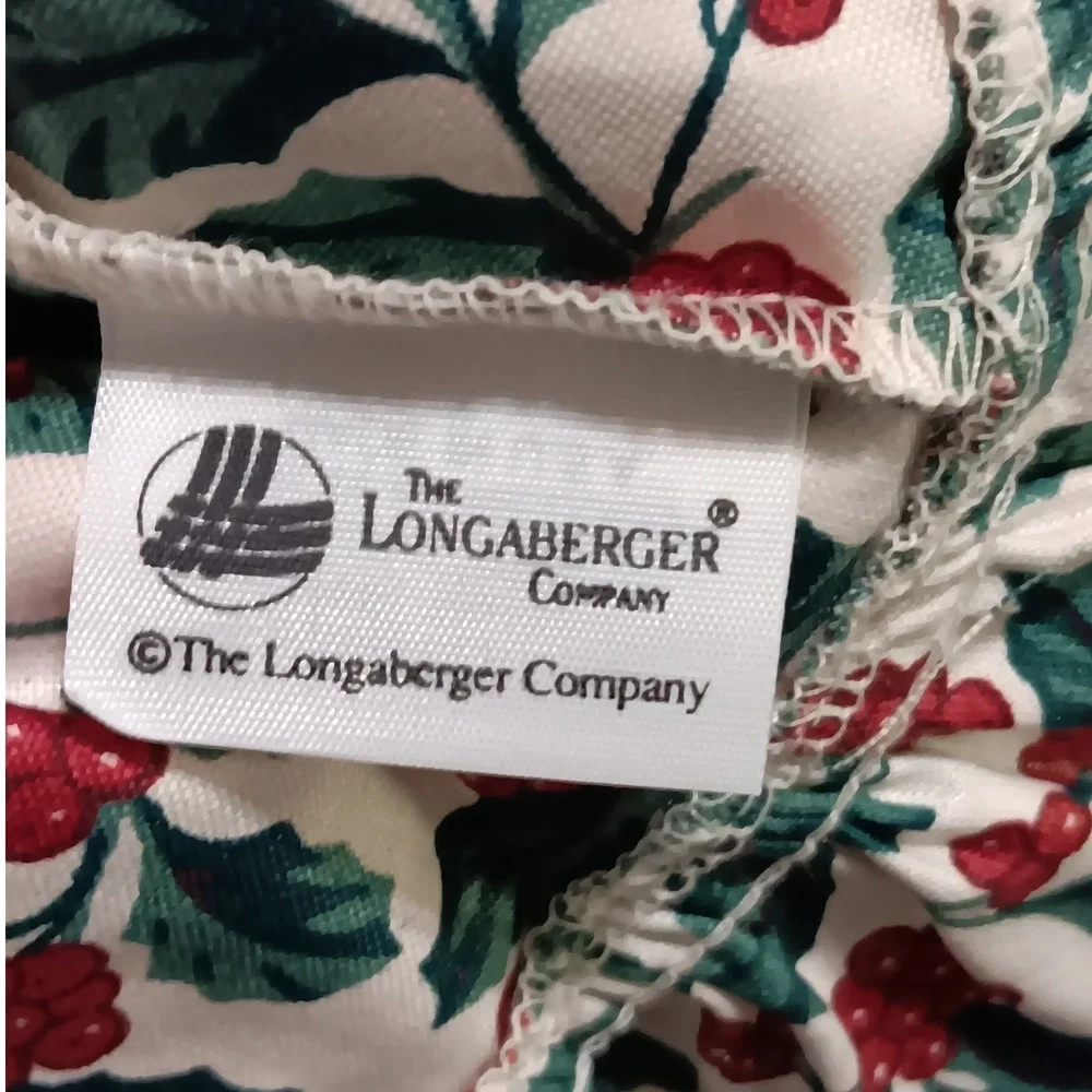 Longaberger Traditional Holly Serving Tray Basket Liner 217927 Christmas Ruffle